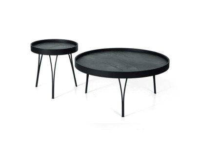 Coffee table Luxury Designer Living room table Tables 2x Coffee table Black